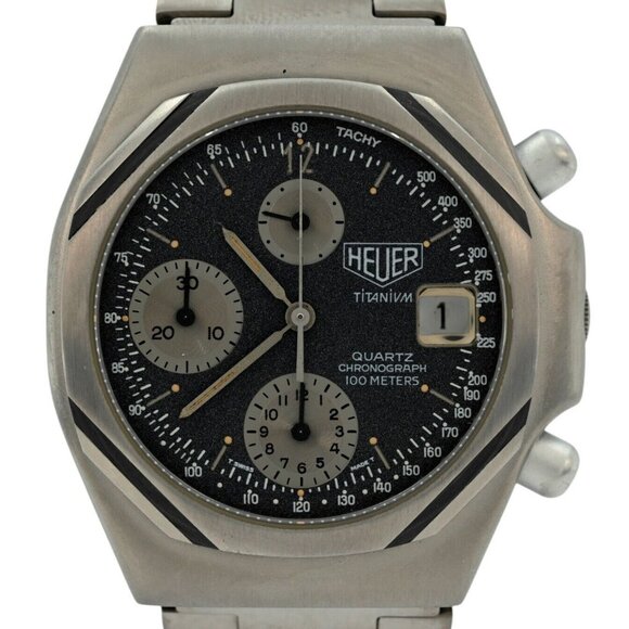 Heuer Only 1980's 39mm Men's Titanium Chronograph Watch - Picture 1 of 7